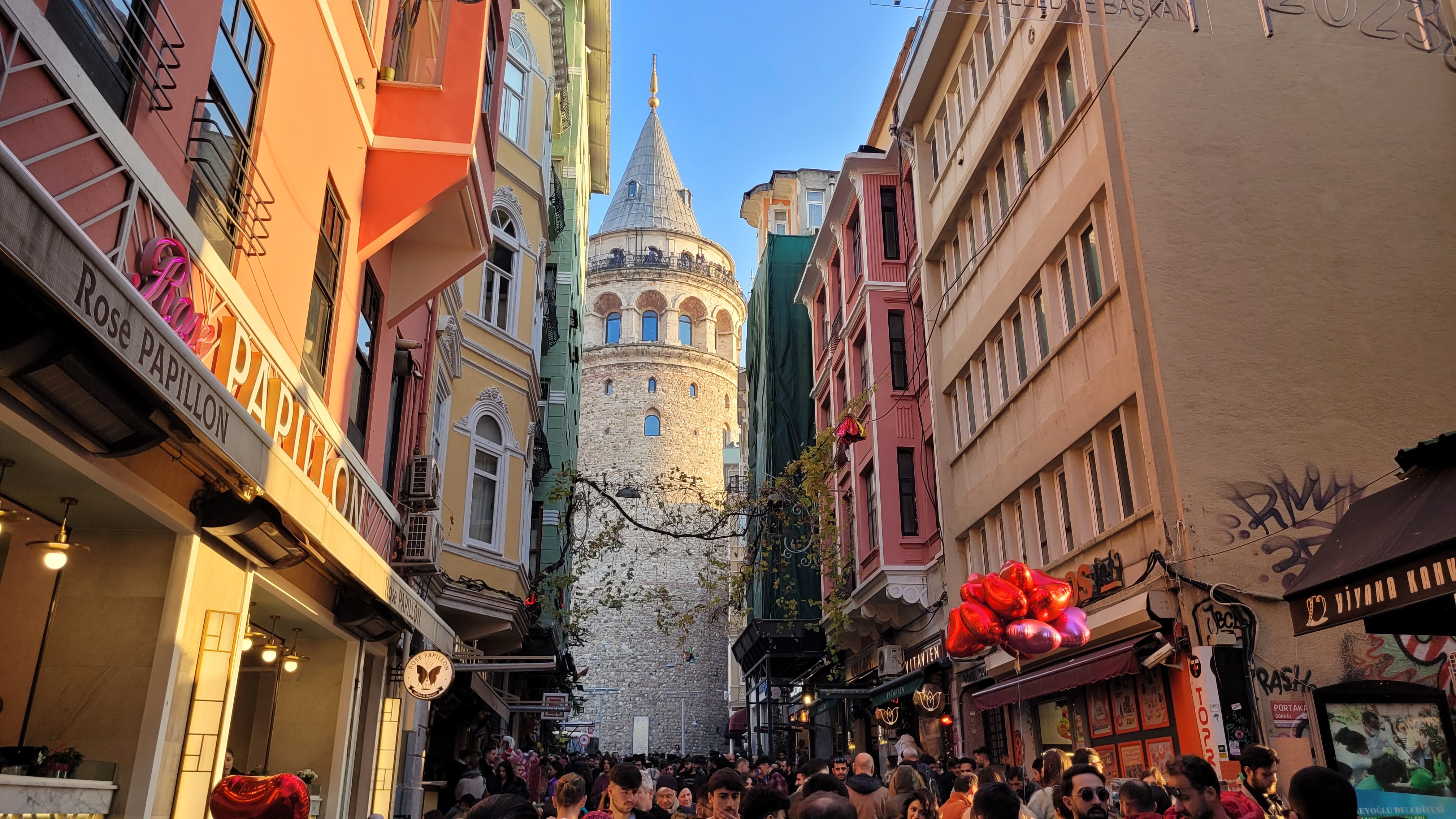 Galata Tower in new year's eve.